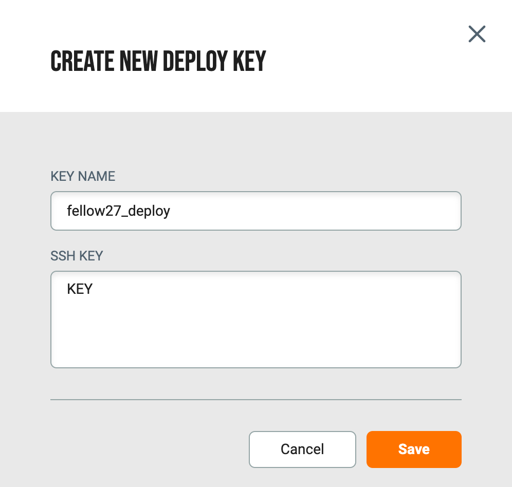 new deploy key